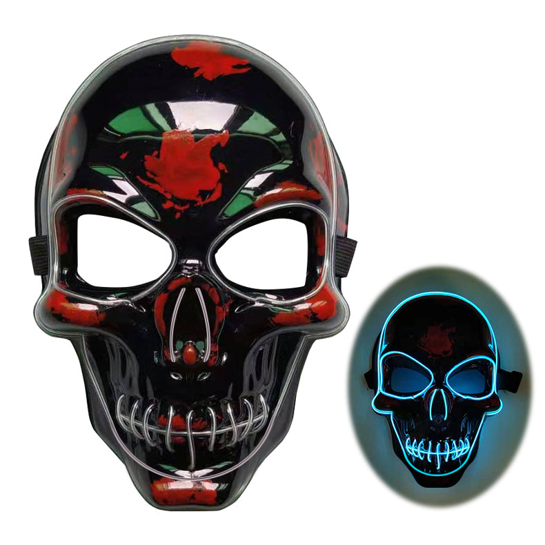 halloween 2023 skeleton mask led glow scary mask - 16